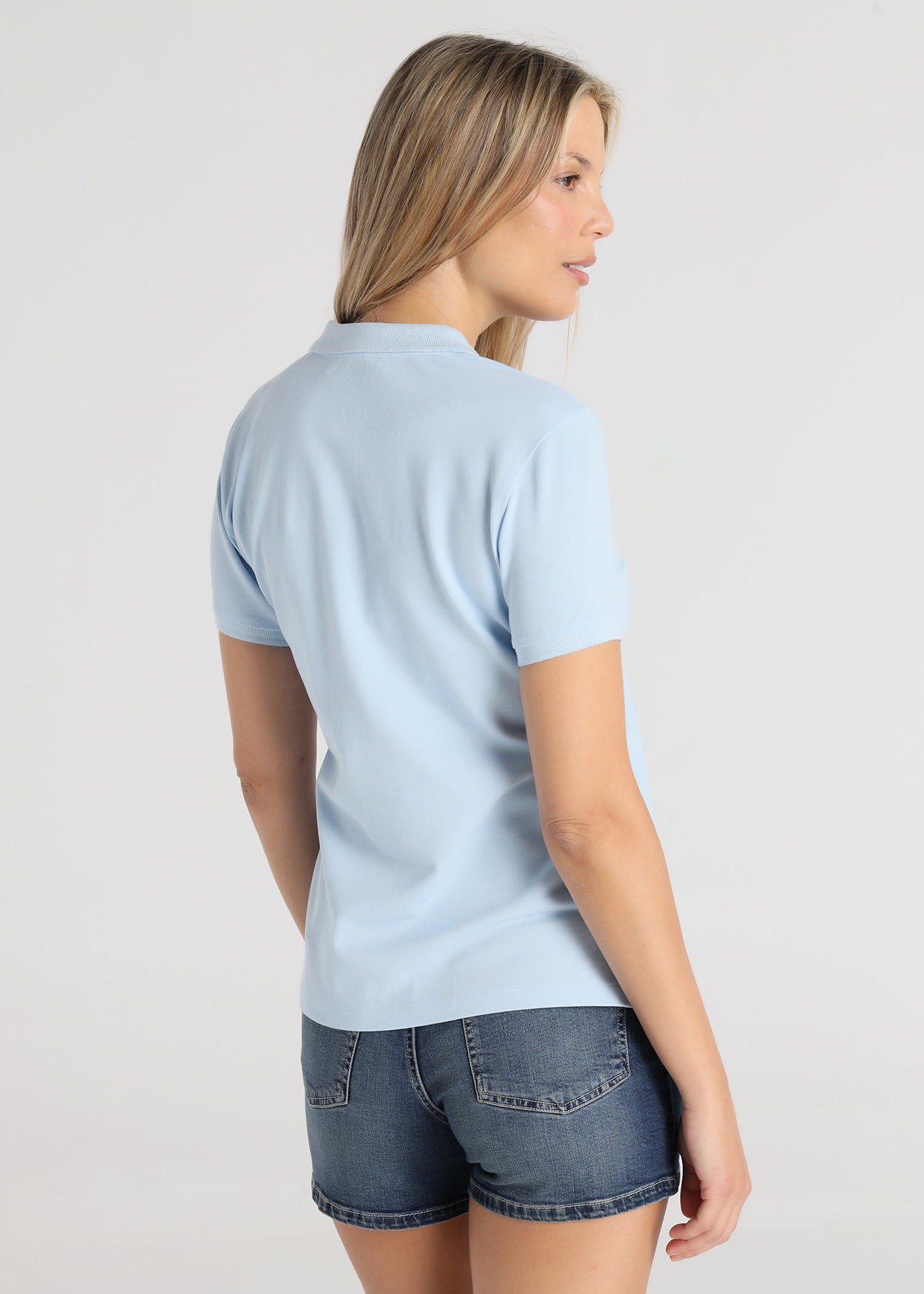 Pólo Clássico Slim fit Senhora Azul