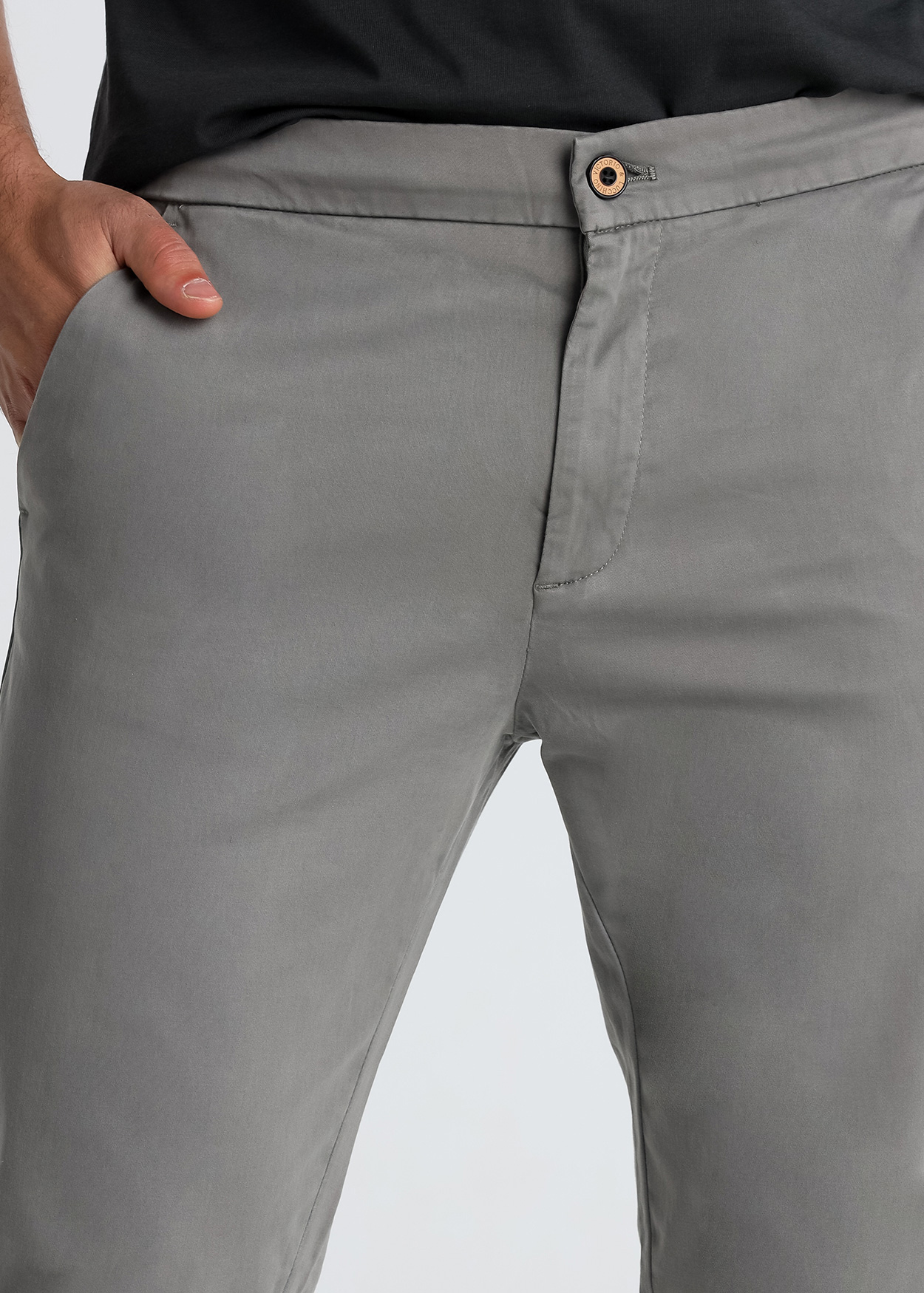 Calças Chino Homem Cinza