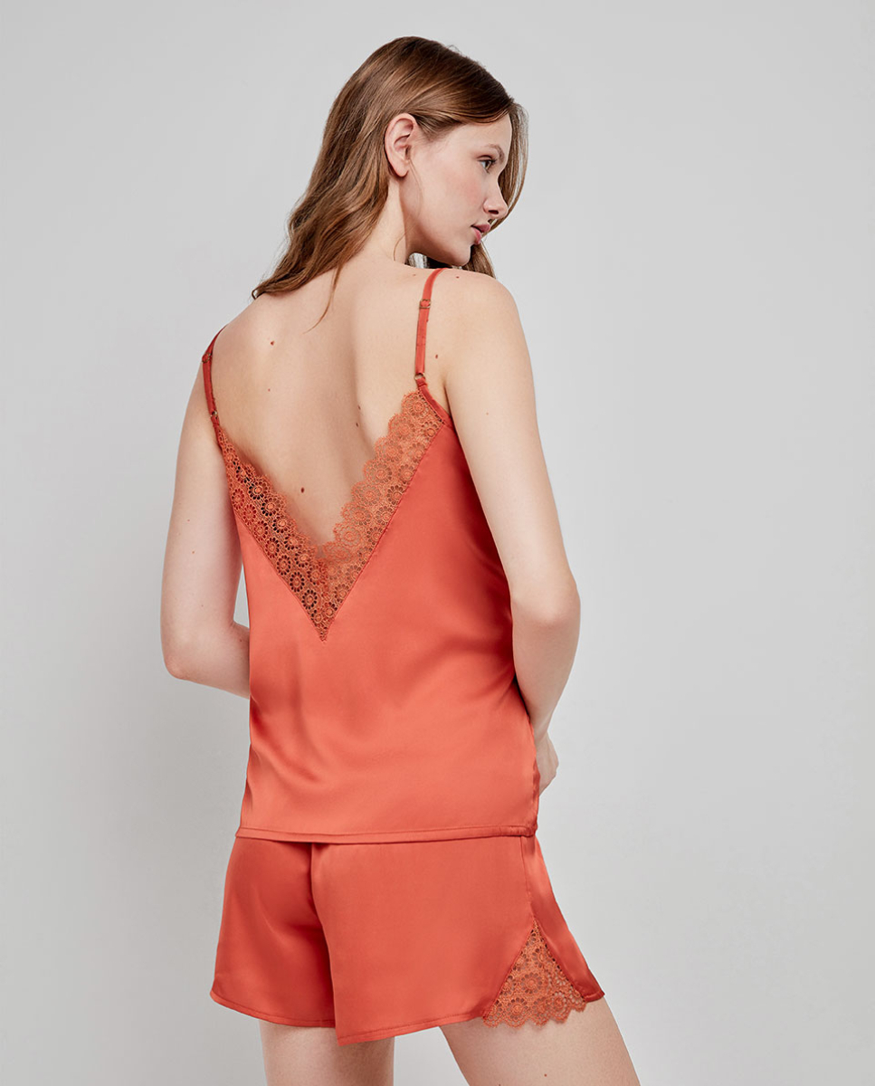 Top de cetim Laranja