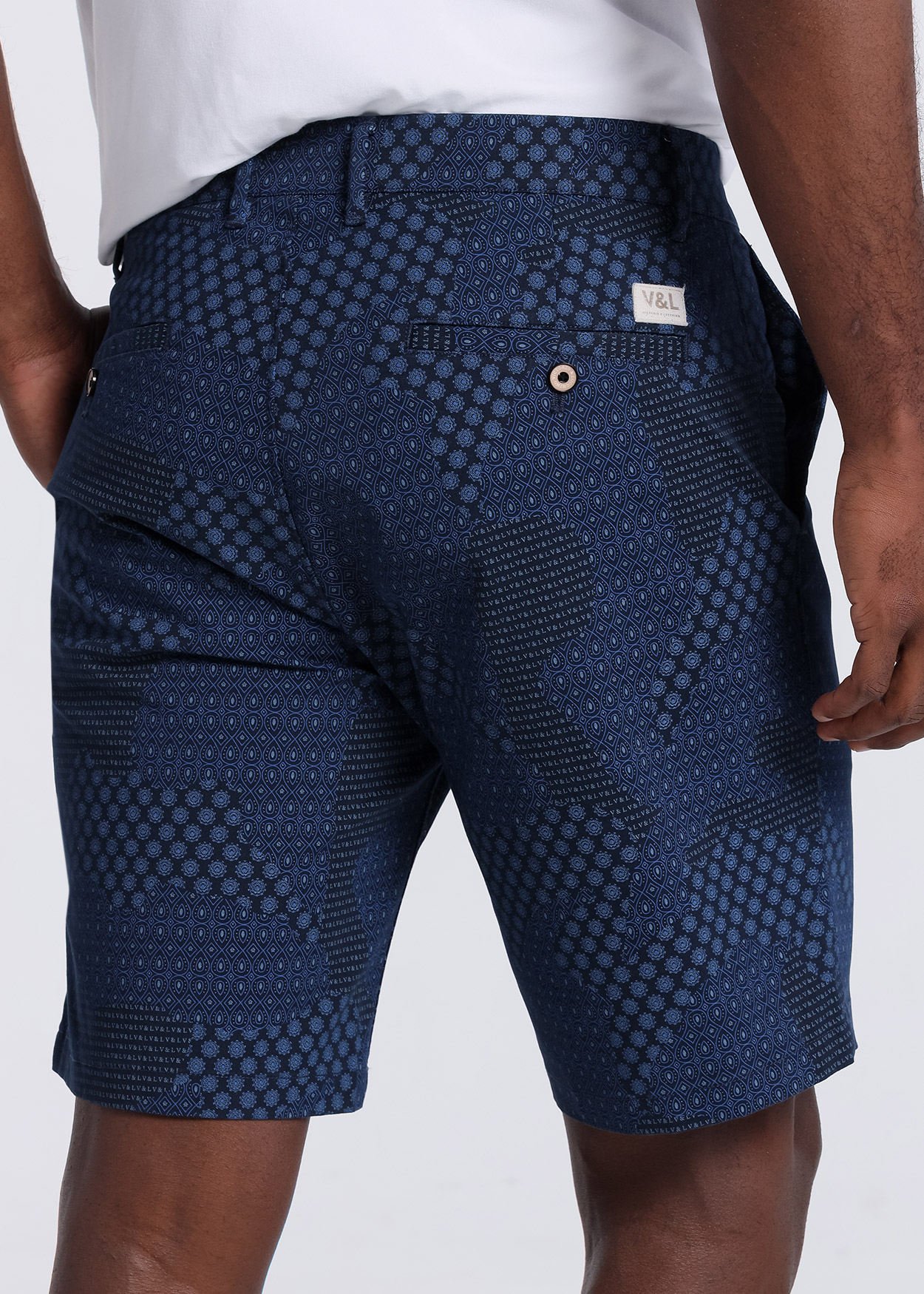 Bermuda Chino Homem Azul