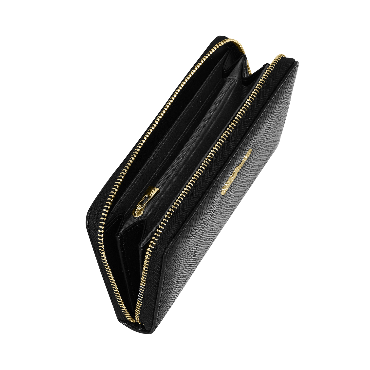 Carteira Senhora Preto com Estilo Pele de Cobra