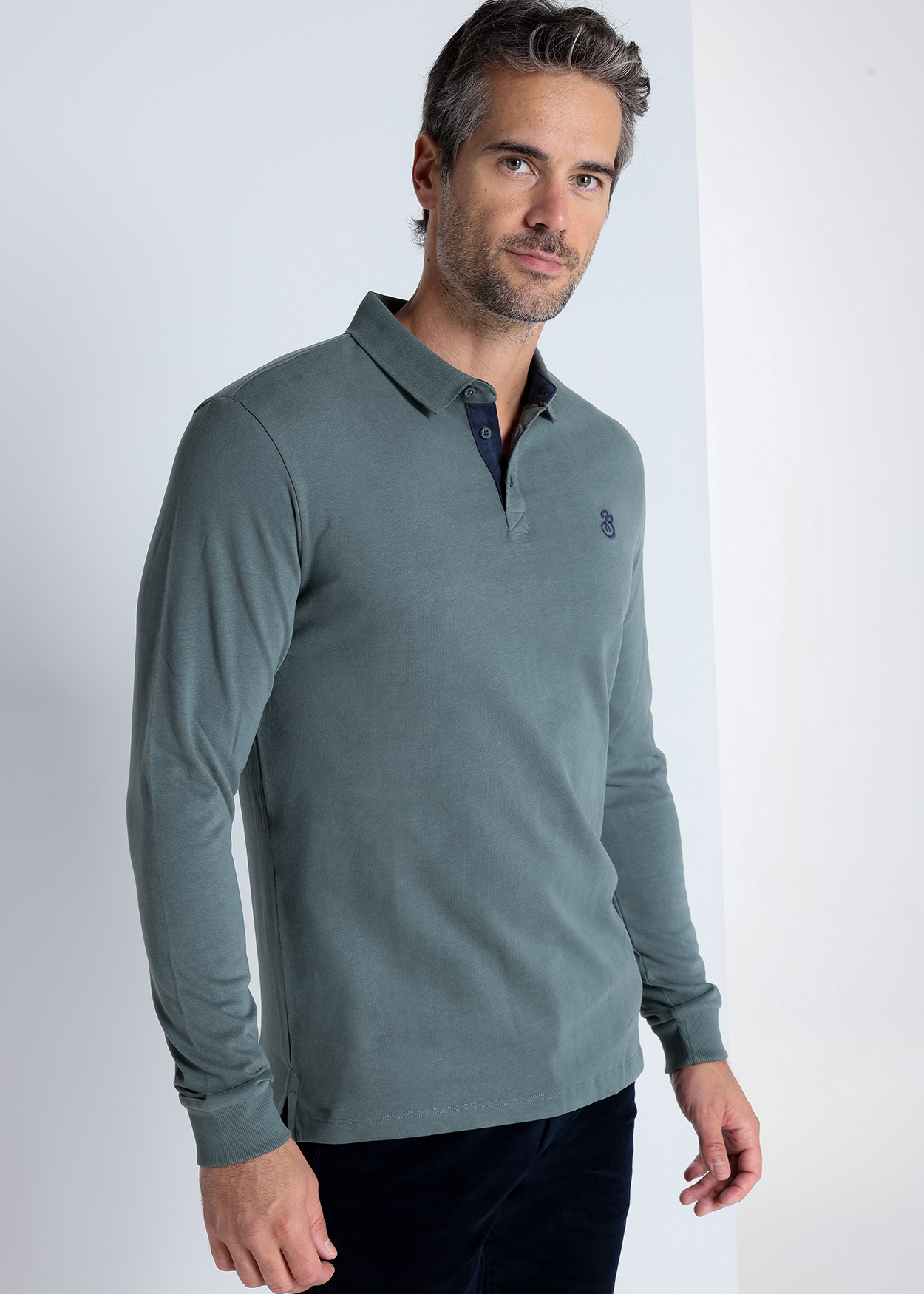 Pólo Básico de manga comprida Verde