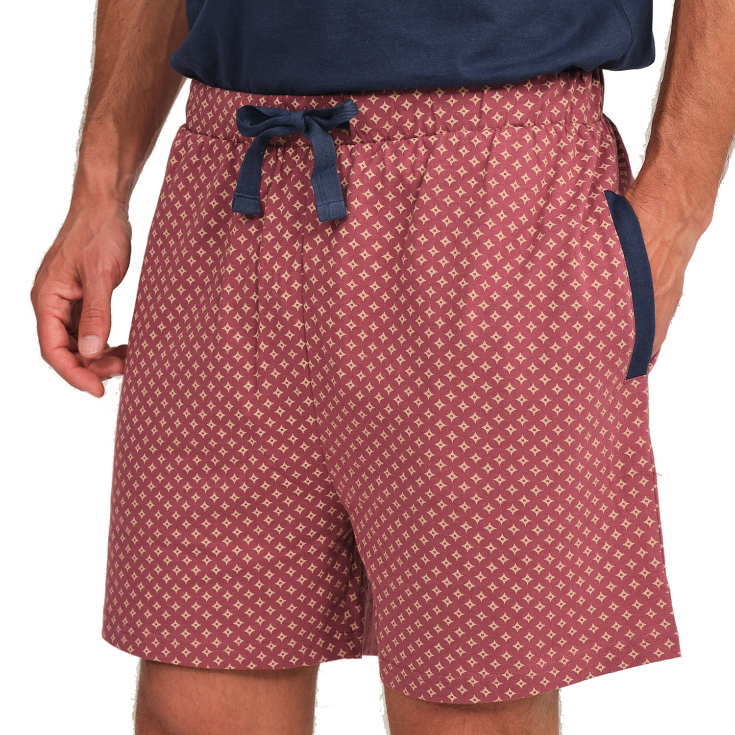 Pijama Homem Manga Curta Azul e Rosa