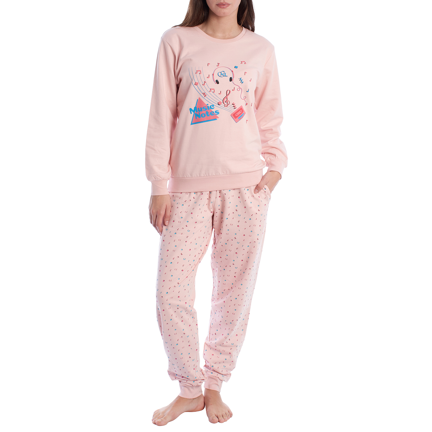 Pijama de Manga Comprida Rosa