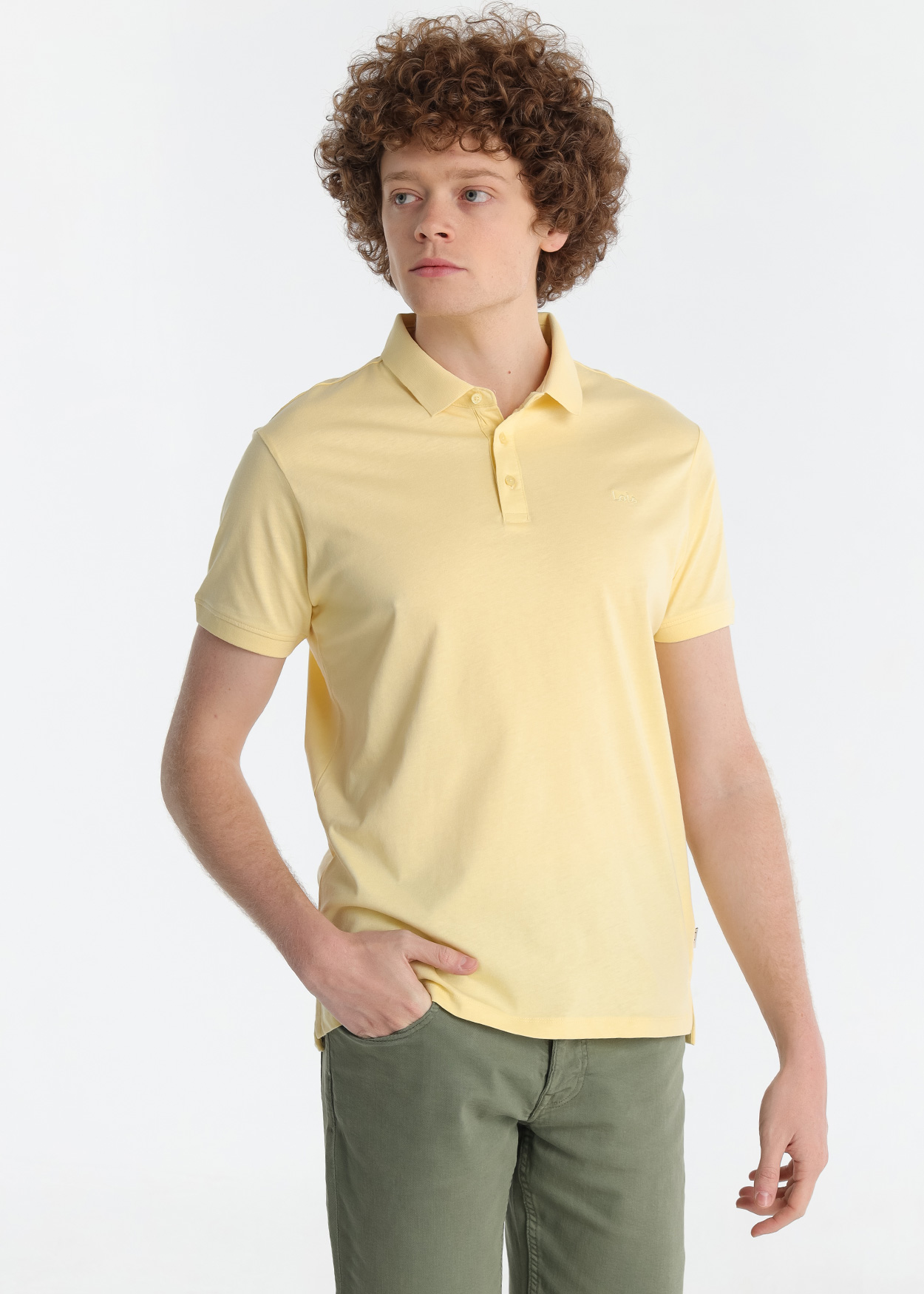 Polo básico Homem Amarelo