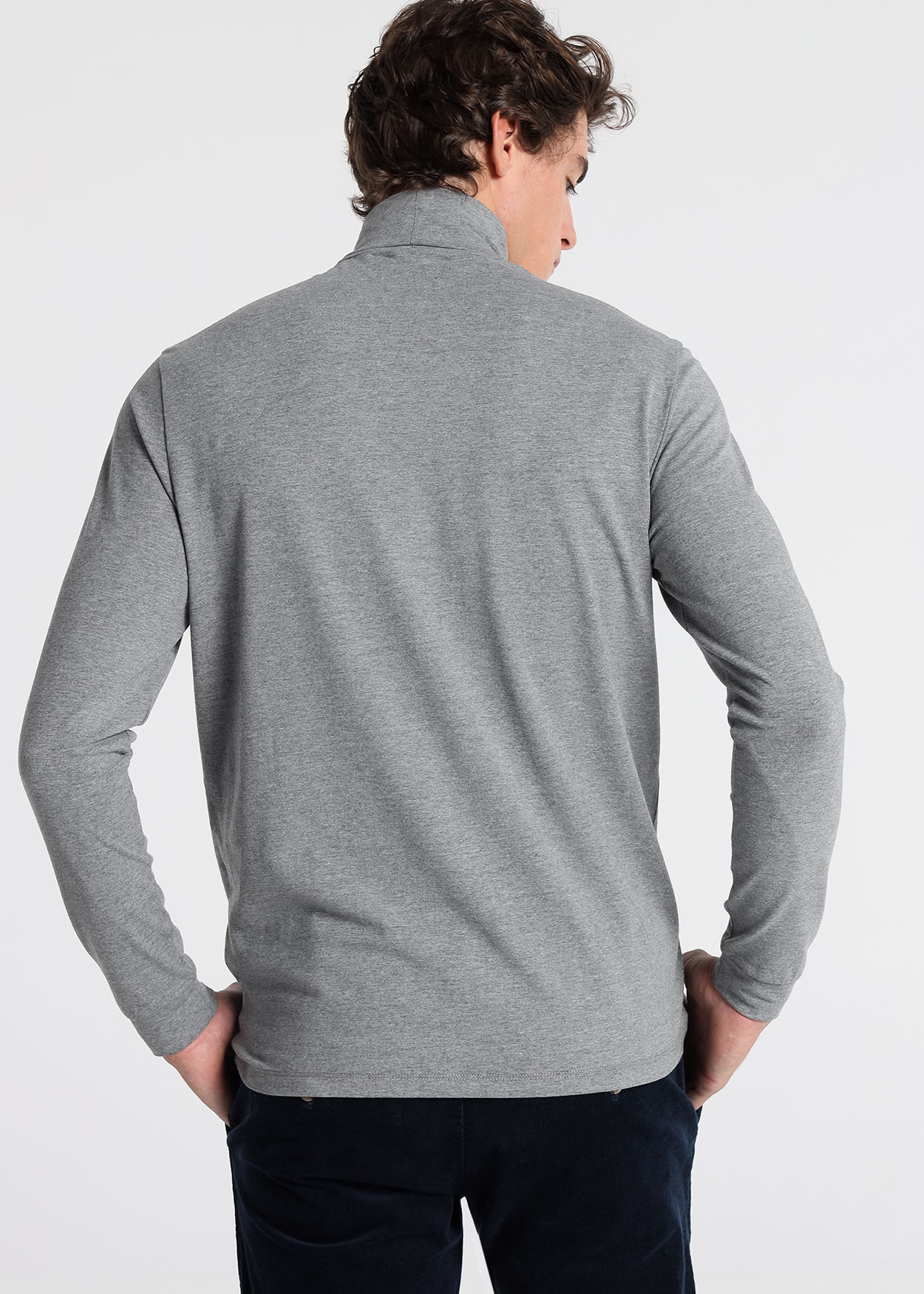 Camisola de gola alta de manga comprida Cinzento