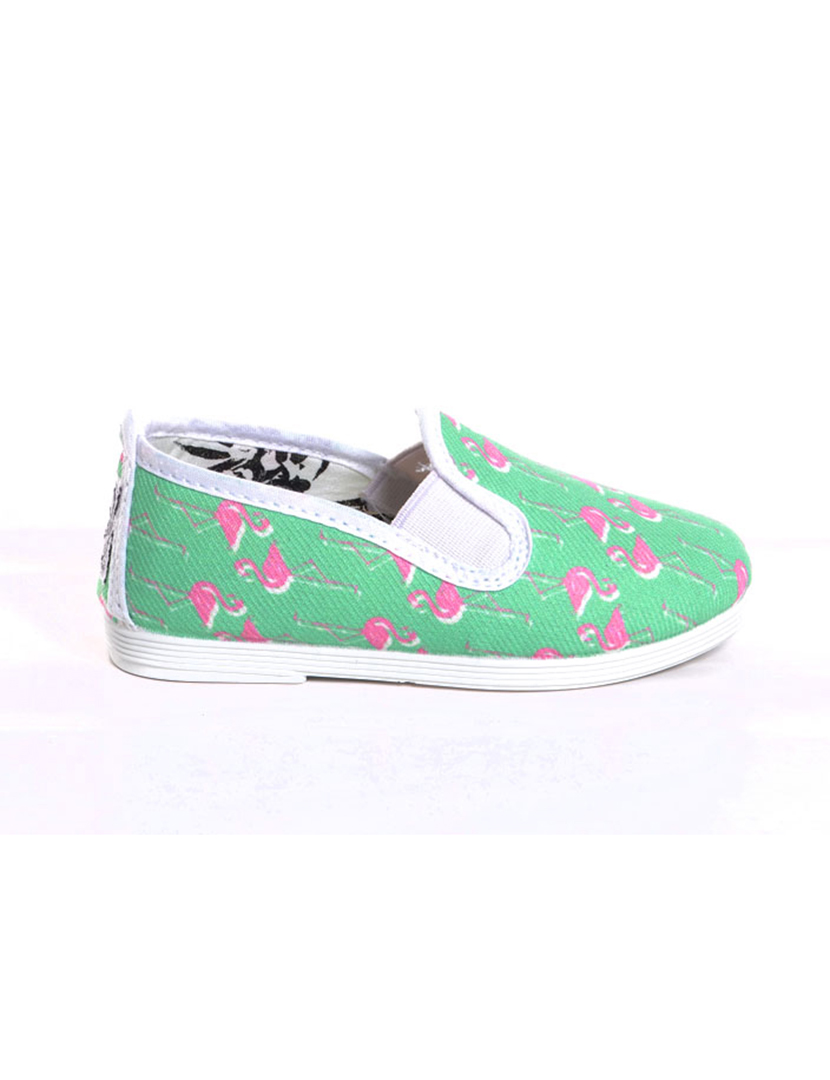 Alpercatas Print Flamingos Verde