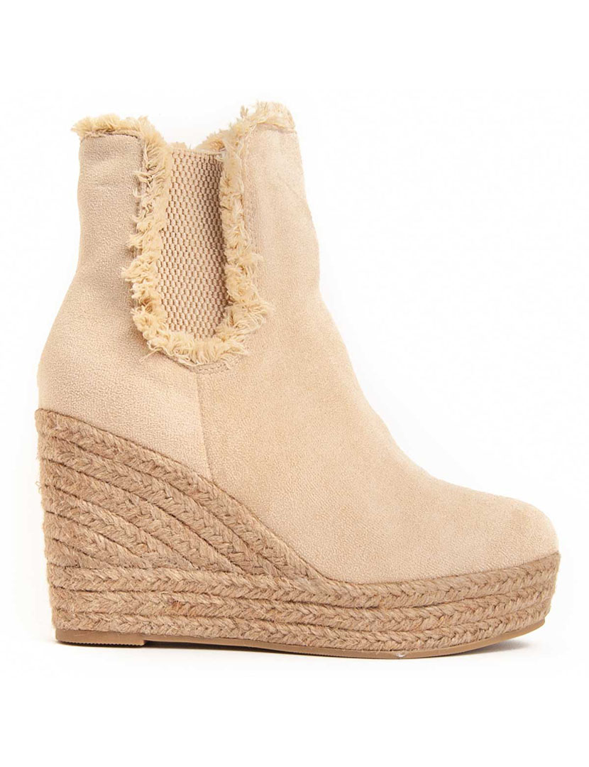 Botins de Cunha Senhora Bege