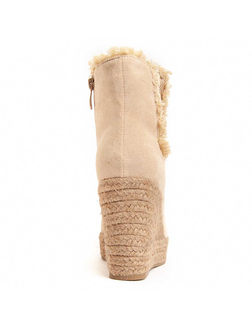 Botins de Cunha Senhora Bege