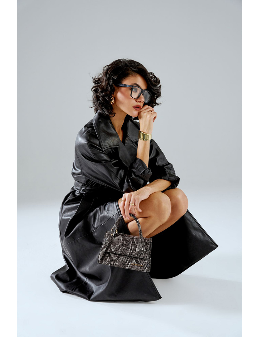 Mala de Mão Senhora Parma Cinzento e Preto