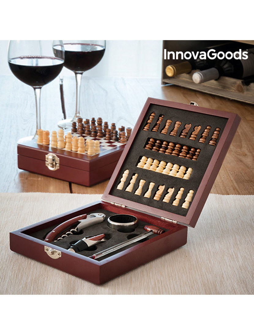 Conjunto Acessórios Vinho Xadrez 37 Peças