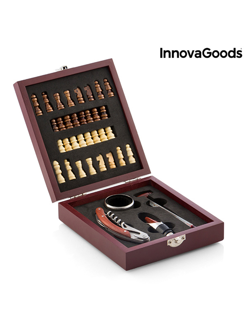 Conjunto Acessórios Vinho Xadrez 37 Peças