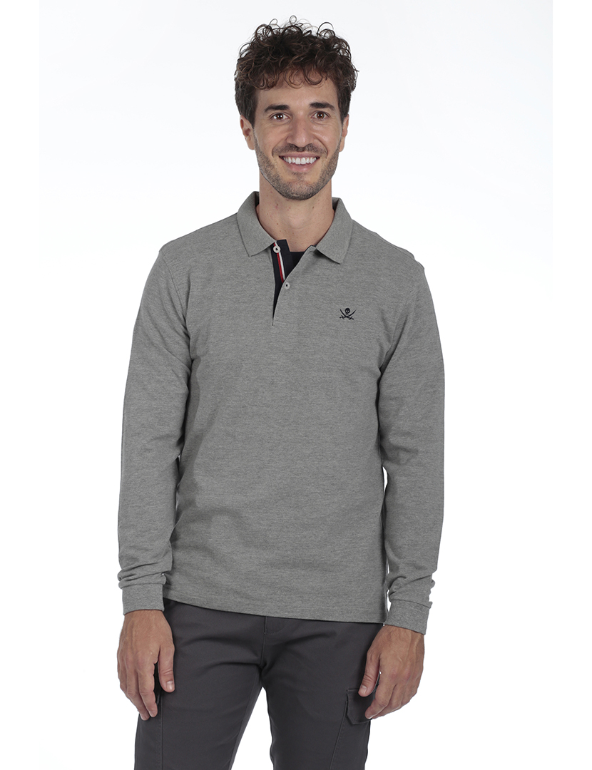 Pack 3 Polos Homem Basic Azul Vermelho e Cinzento