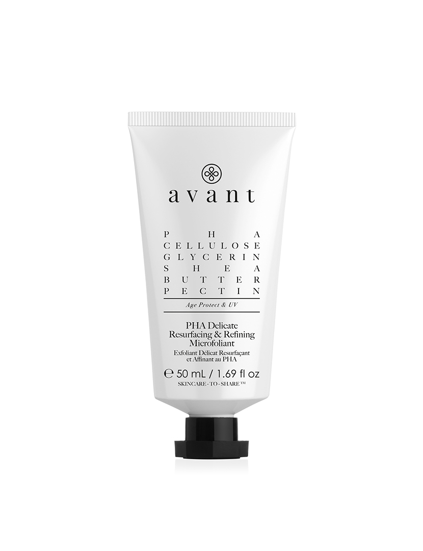 Microesfoliante PHA suave, rejuvenescedor e firmador