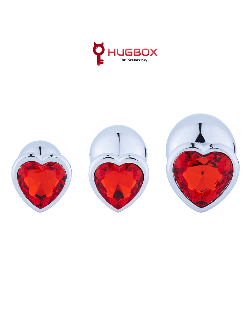 Plug Anal - Conjunto de 3 tamanhos S, M, L - Massajador Prostático - Vermelho