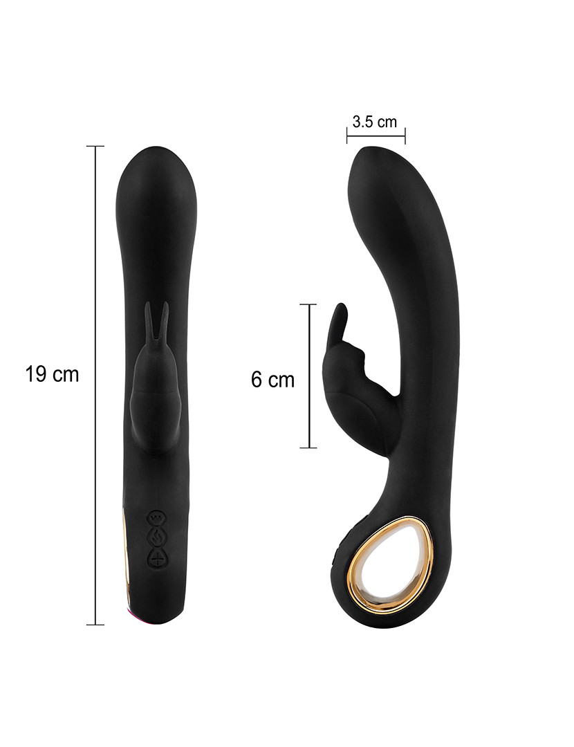 Vibrador Rabbit - Opção de aquecimento - 50 programas - Preto 