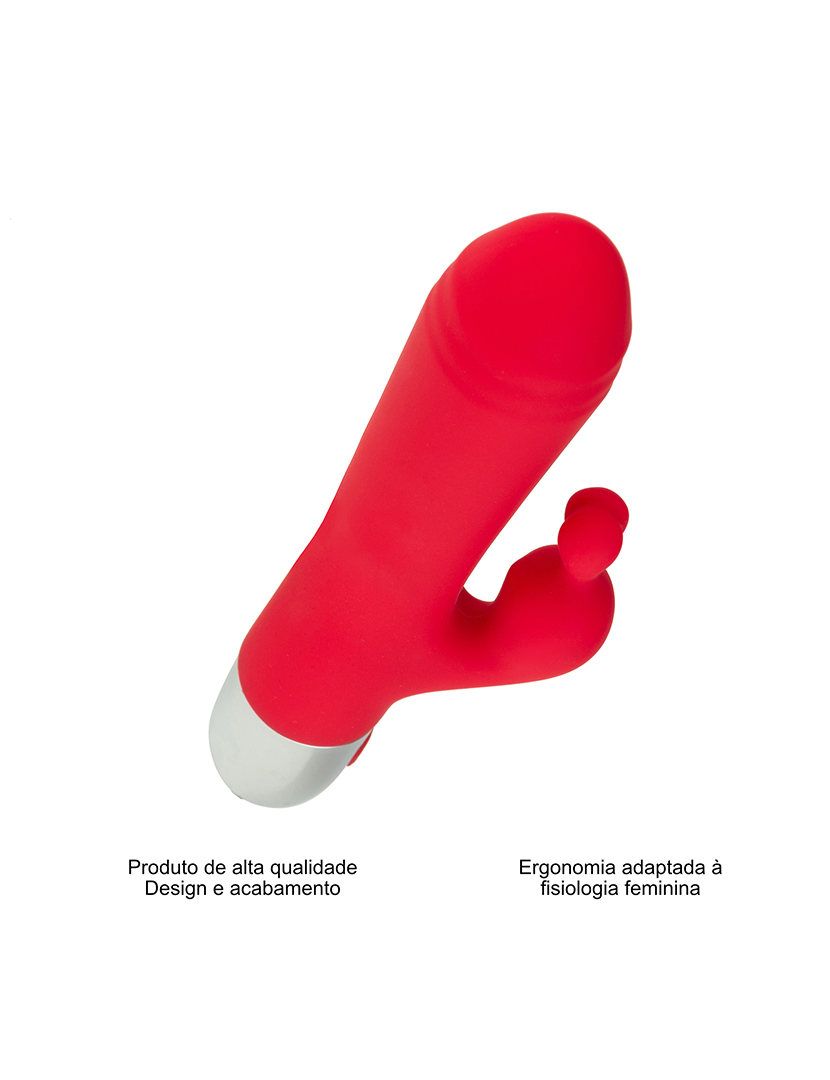 Vibrador Rabbit - 10 programas - Vermelho