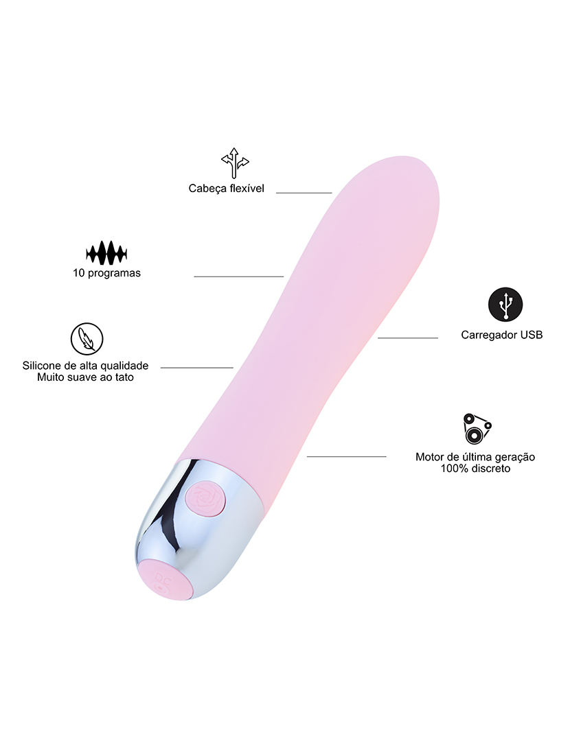 Vibrador feminino - Ponto G - 10 programas - Rosa