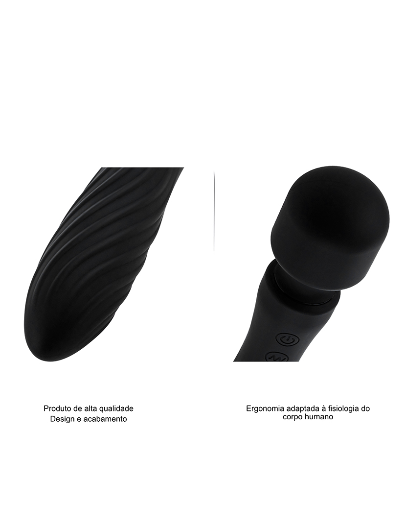 Vibrador Wand - Ponto G - 20 programas - Preto