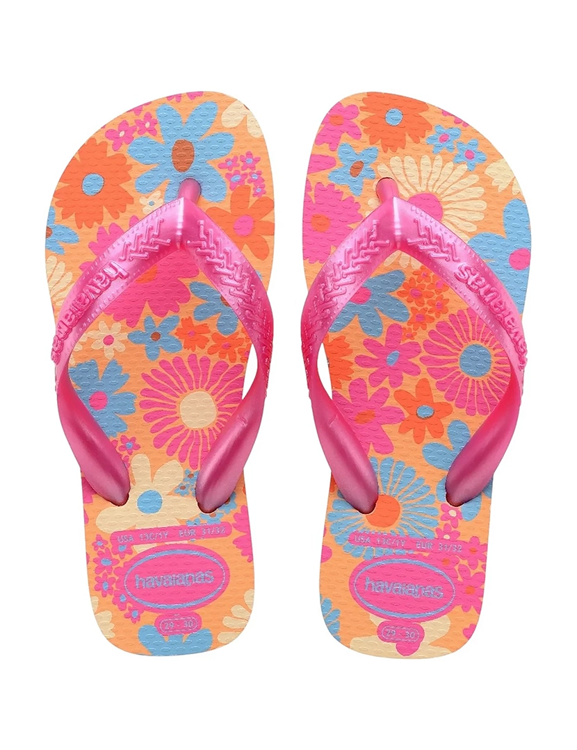 Chinelos Kids Flores Peach