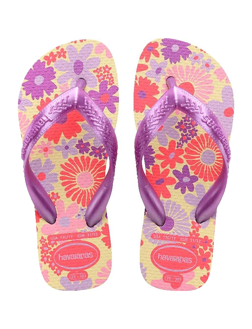 Chinelos Kids Flores Amarelo