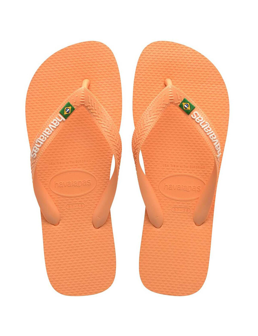 Chinelos Brasil Logo Peach