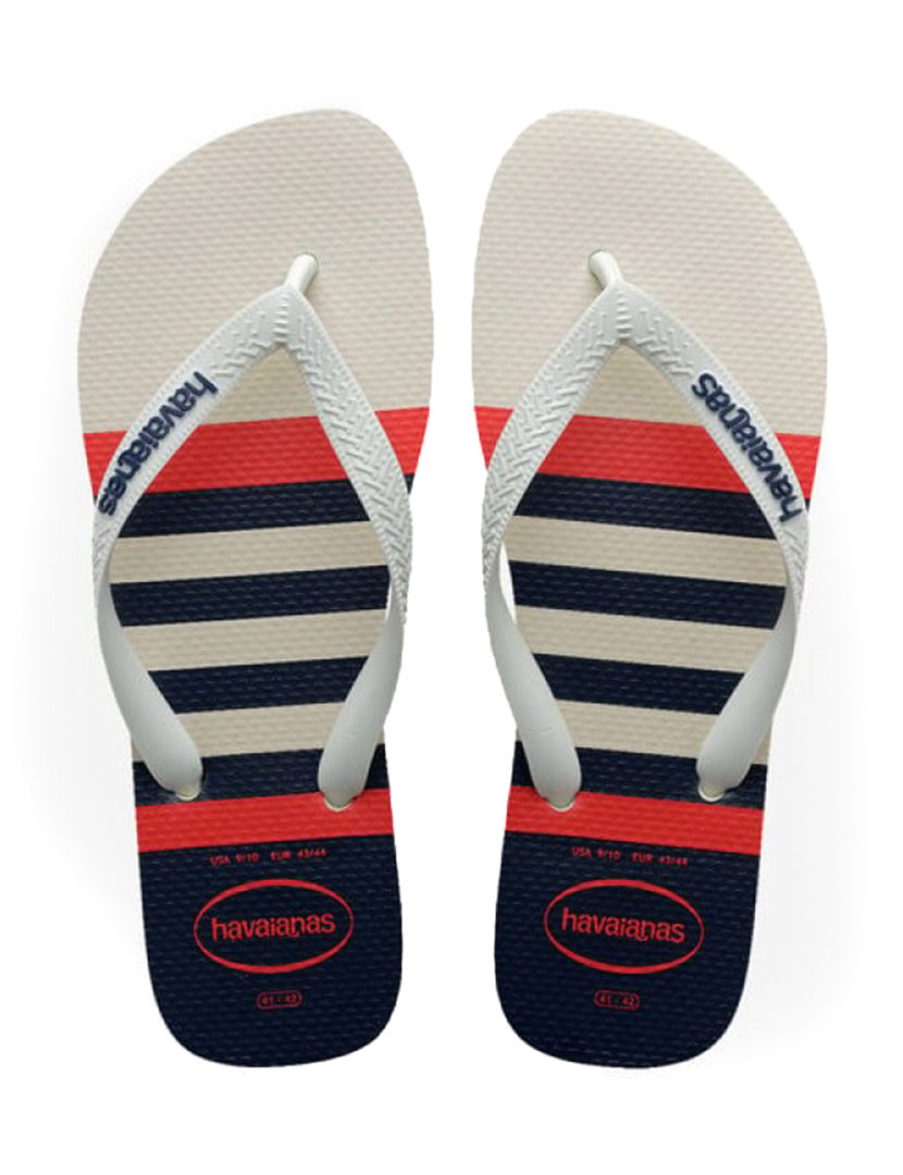 Chinelos Top Nautical Branco e Navy