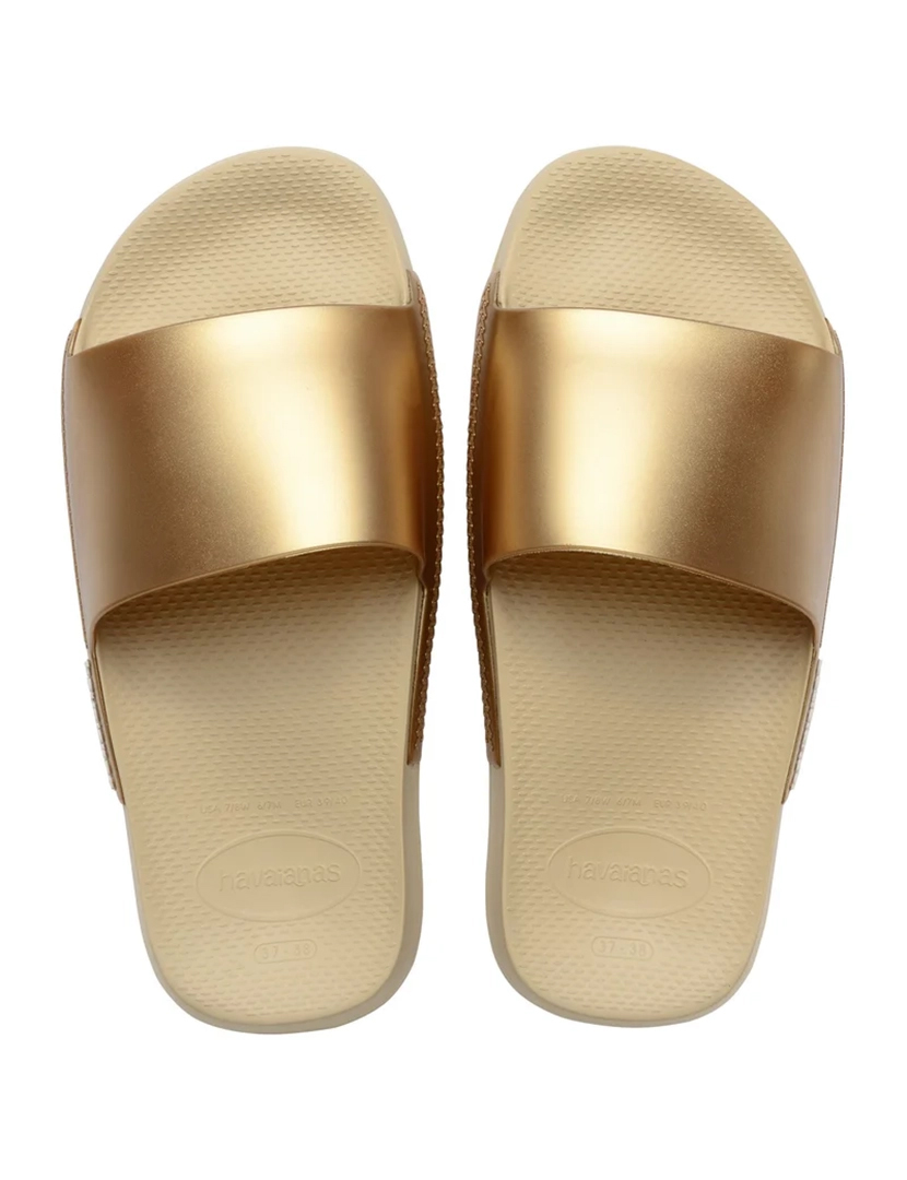Chinelos Slide Classic Metalizados Dourado