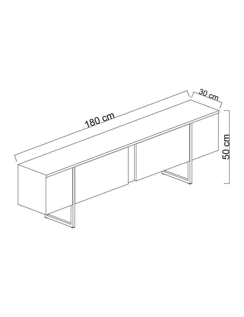 Móvel TV Luxe Antracite/Dourado