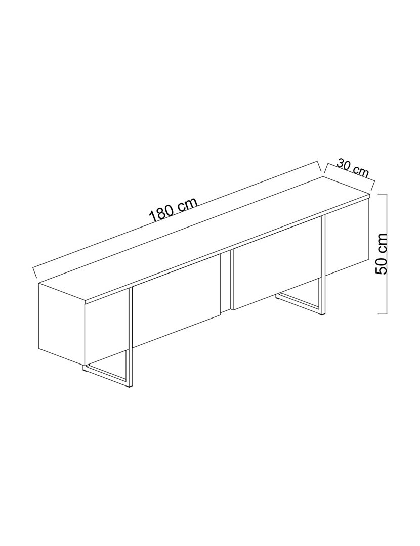 Móvel TV Luxe Branco Dourado