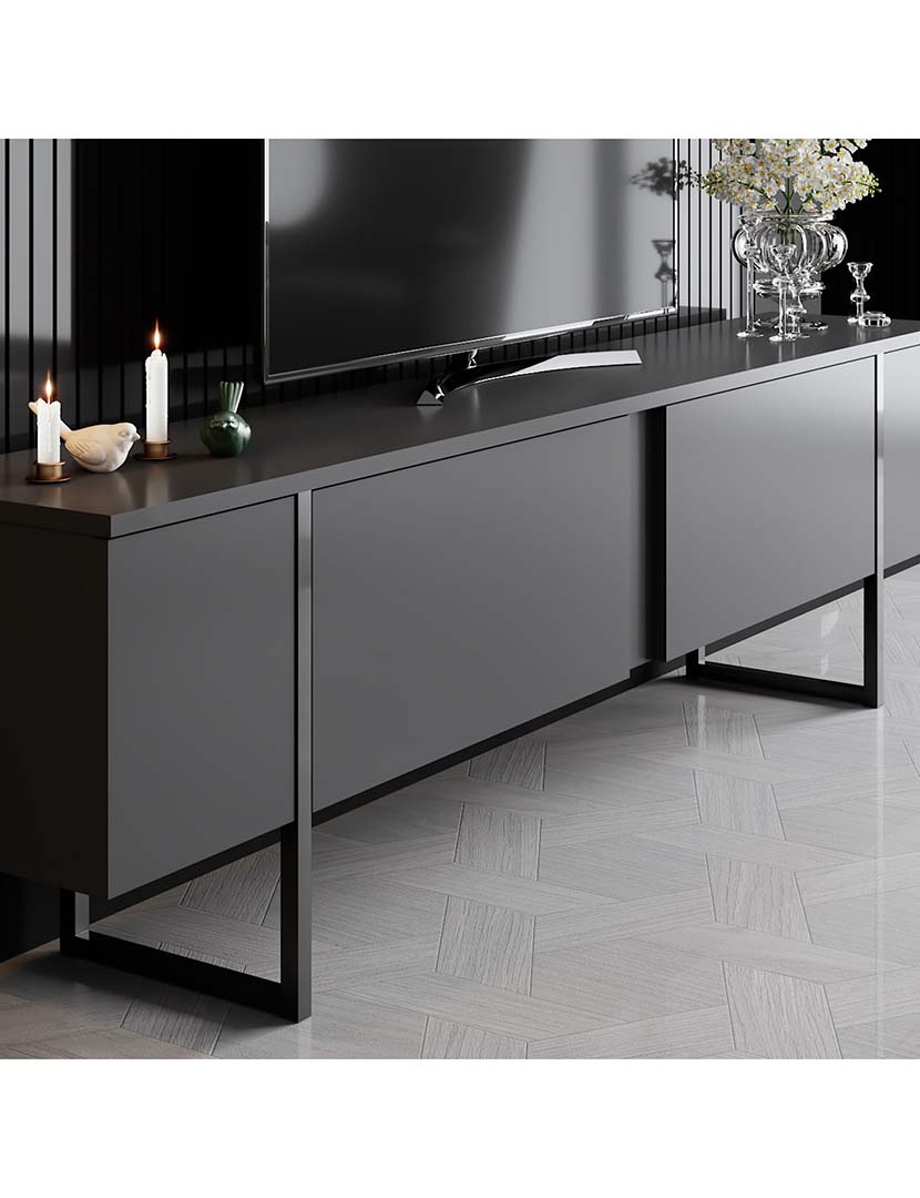 Móvel TV Luxe Antracite/Preto