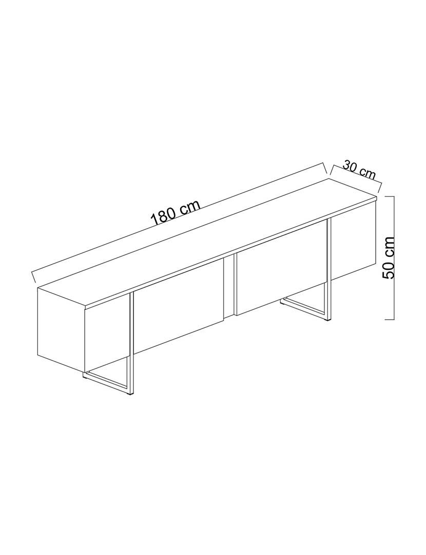 Móvel TV Luxe Antracite/Preto