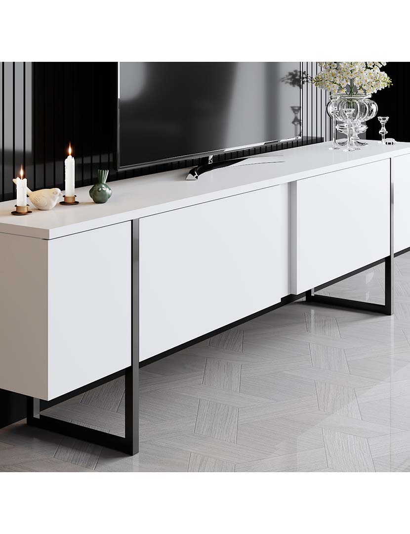 Móvel TV Luxe Branco/Preto