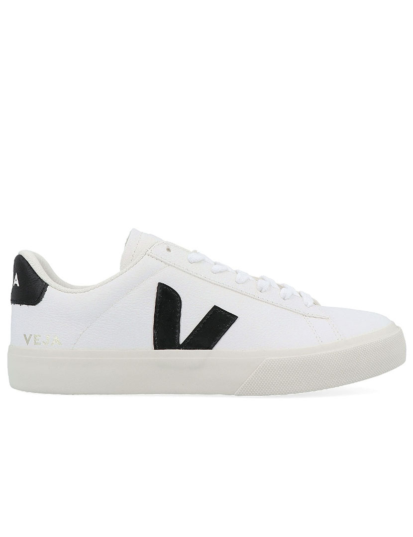 Ténis Campo de Couro Branco-Preto