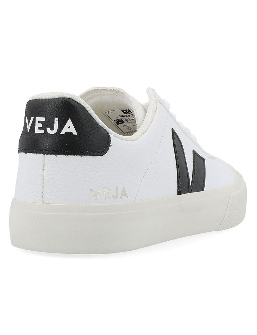 Ténis Campo de Couro Branco-Preto