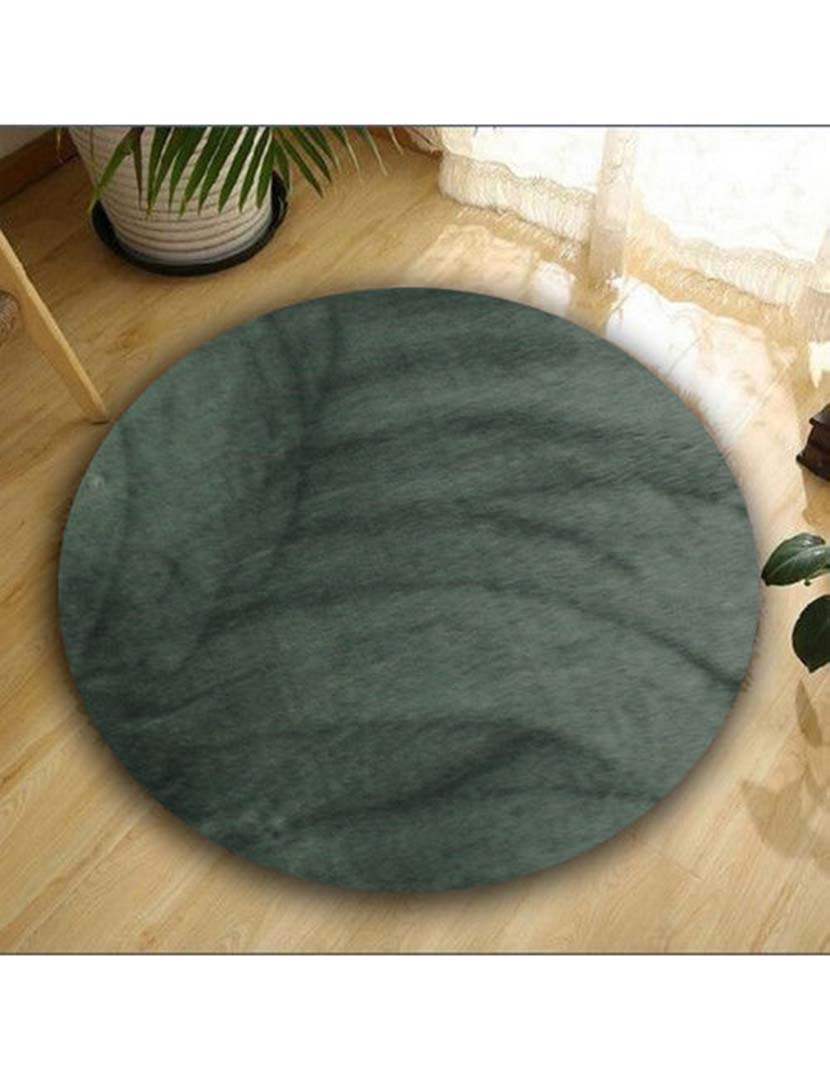 Tapete Oval Plush Cinzento Escuro