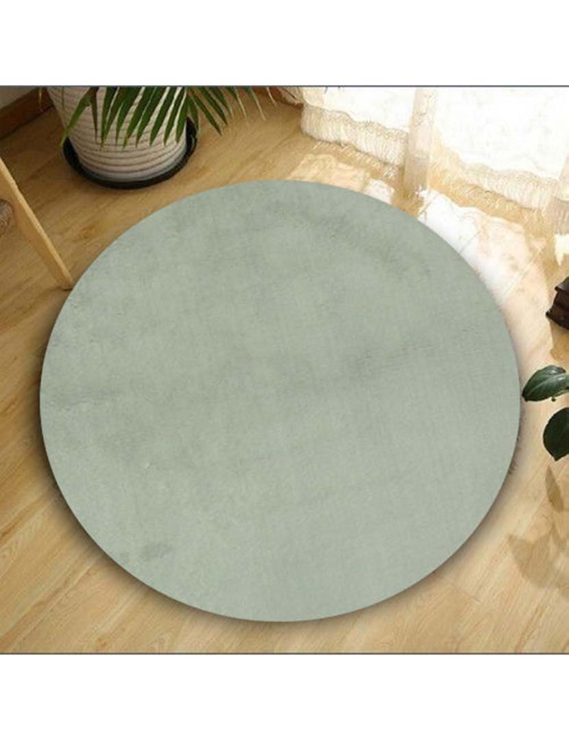 Tapete Oval Plush Cinzento Claro