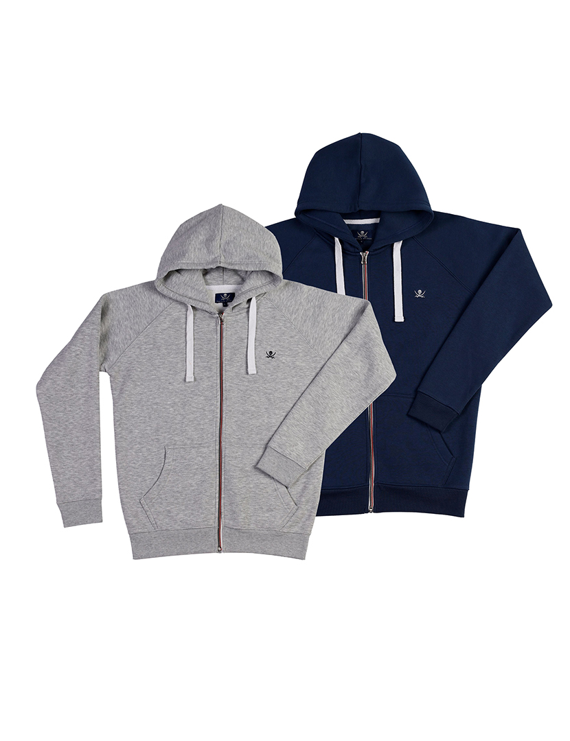 Pack 2 Sweatshirts com Fecho Homem Azul e Cinzento