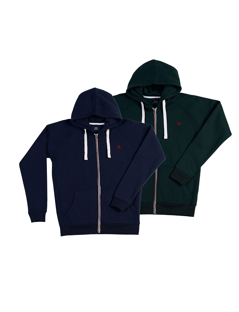 Pack 2 Sweatshirts com Fecho Homem Verde e Azul