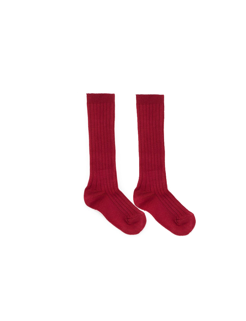 Meia Canelada Vermelho