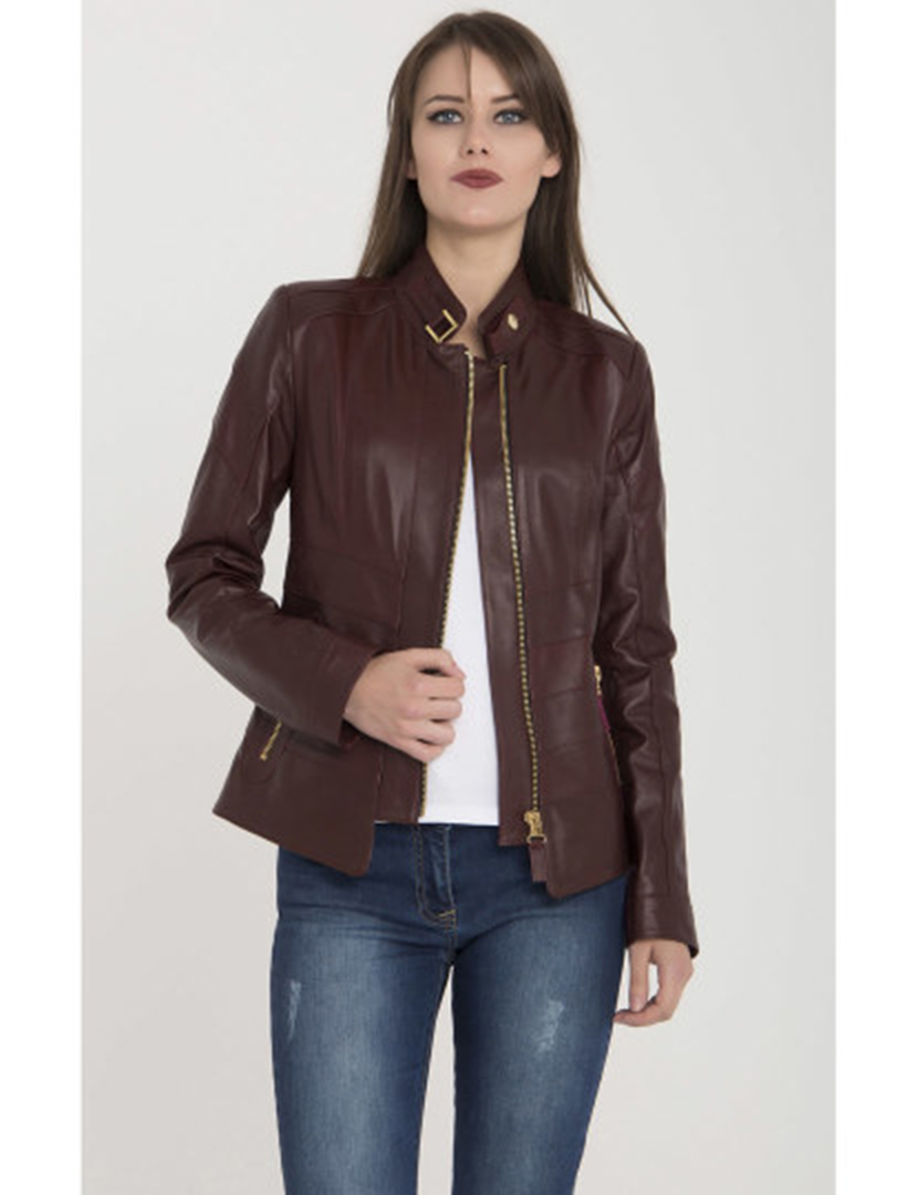 Blusão Pele Senhora Castanho