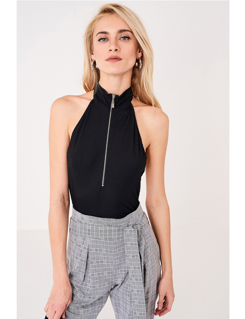 Body Senhora Cava com Fecho Preto