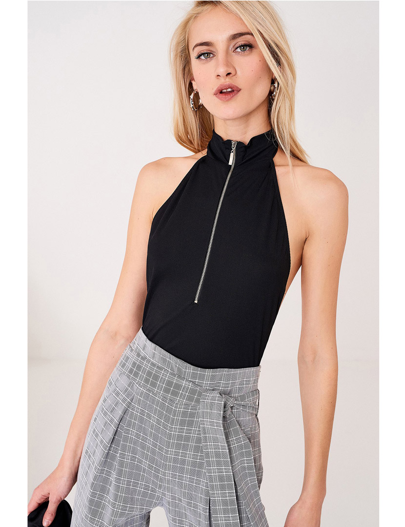 Body Senhora Cava com Fecho Preto