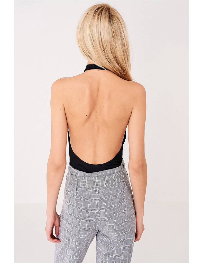 Body Senhora Cava com Fecho Preto