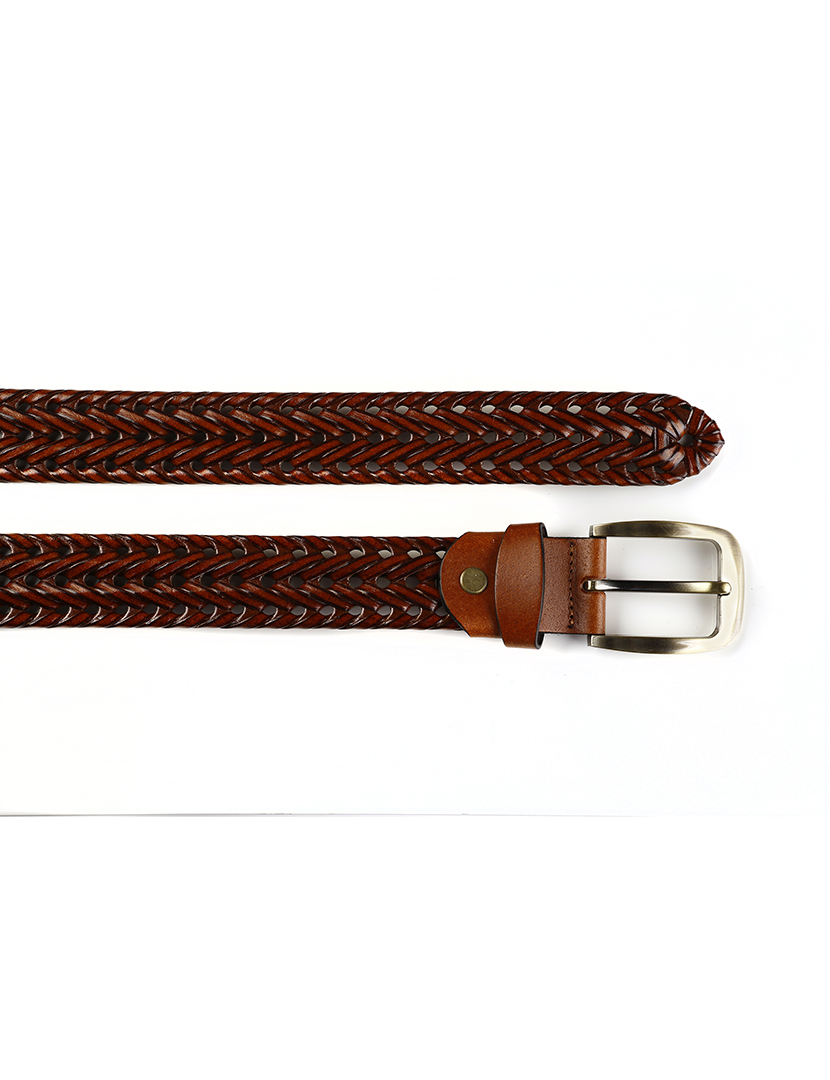 Cinto de Pele Homem Castanho