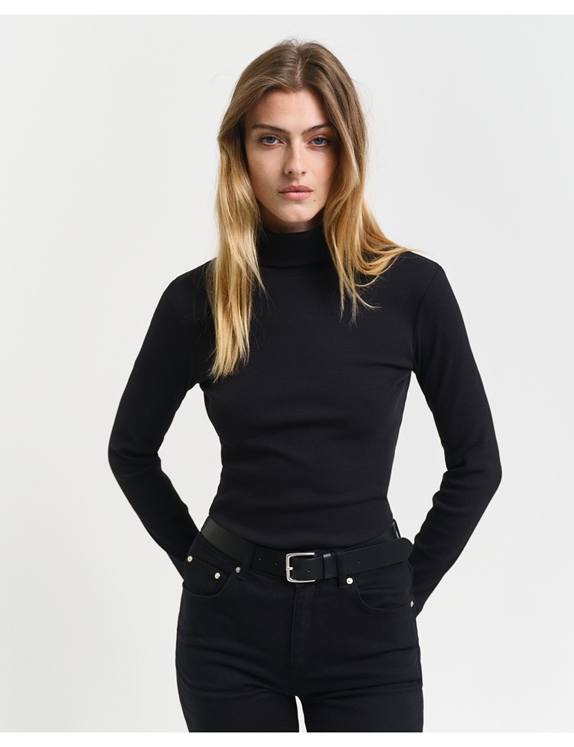 Camisola Gola Alta Slim Fit Preto