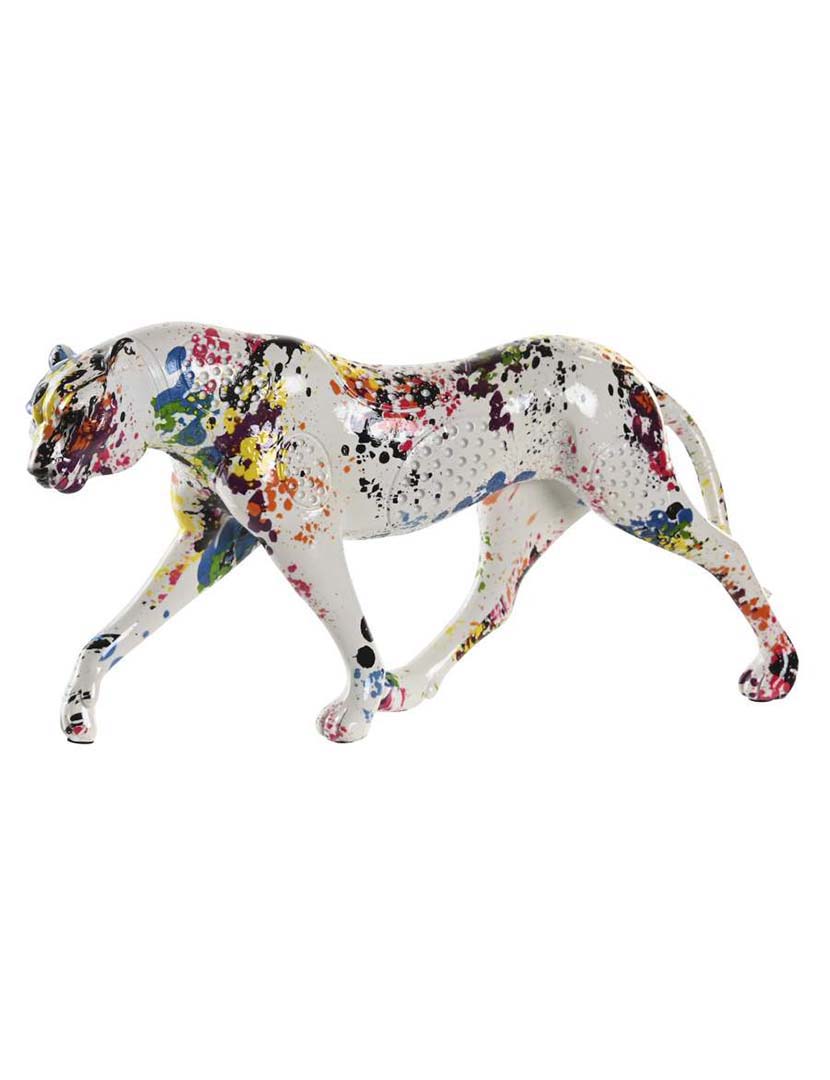 Figura Resina Leopardo Multicor