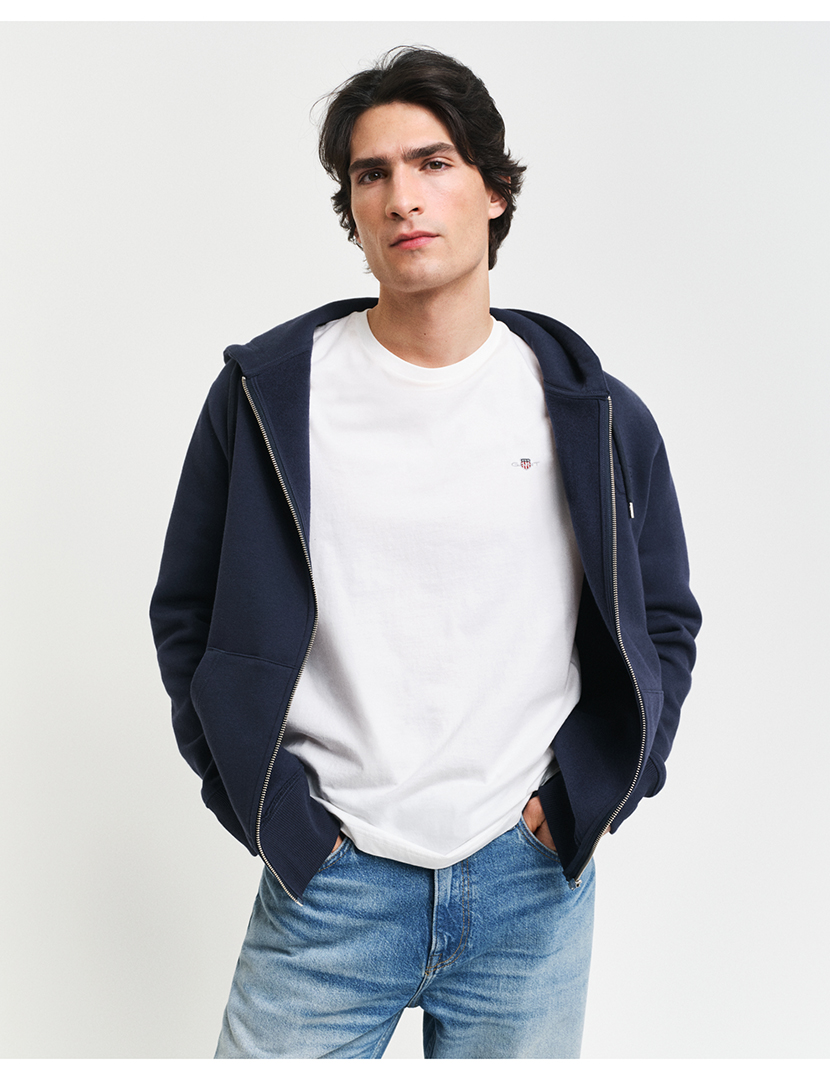 Sweatshirt zip Embossed Azul