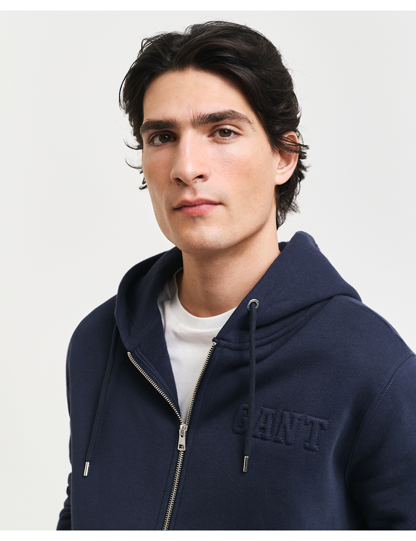 Sweatshirt zip Embossed Azul