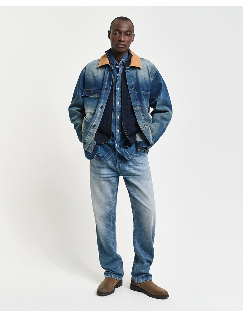 Cardigan com zip Azul